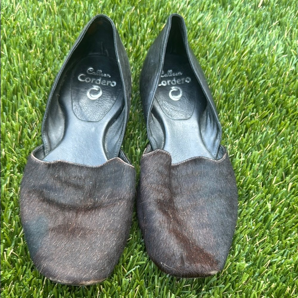 Calleen Cordero Women's Black Pony  and Leather Shoes